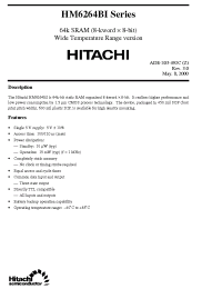 Datasheet HM6264 manufacturer Hitachi